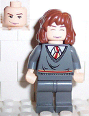 HP065 Hermione Granger - Gryffindor Stripe Torso, Dark Bluish Gray Legs, Sleeping / Awake Face