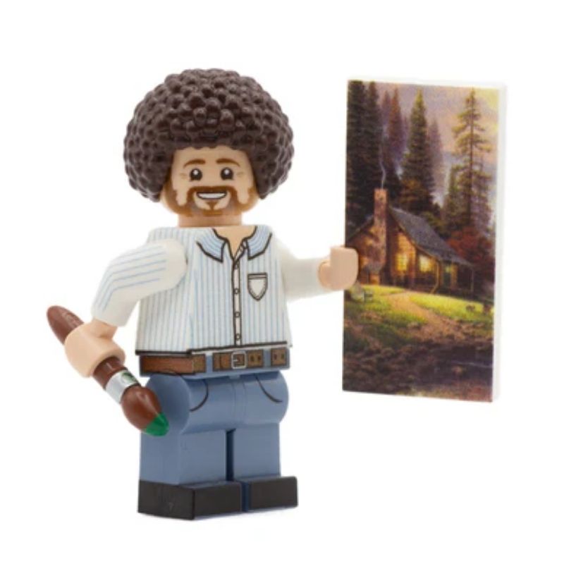 Custom Minifigure Bob Ross Lego Keychain Bob Ross Lego Figure On Sale