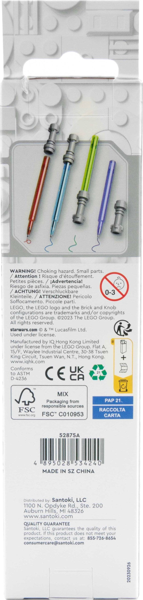 5008814 Lightsaber Gel Pens – 4 Pack