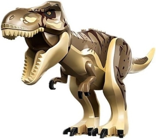 Trex11 Dinosaur Tyrannosaurus rex with Dark Tan Back, Dark Brown Markings and Scars