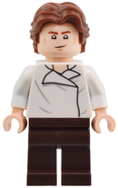 SW1371 Han Solo - White Shirt with Wrinkles on Front and Back, Dark Brown Legs, Wavy Hair