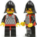 CAS318 Black Knights Scale Mail - Red with Black Arms, Black Legs with Red Hips, Black Neck-Protector, Black Plastic Cape