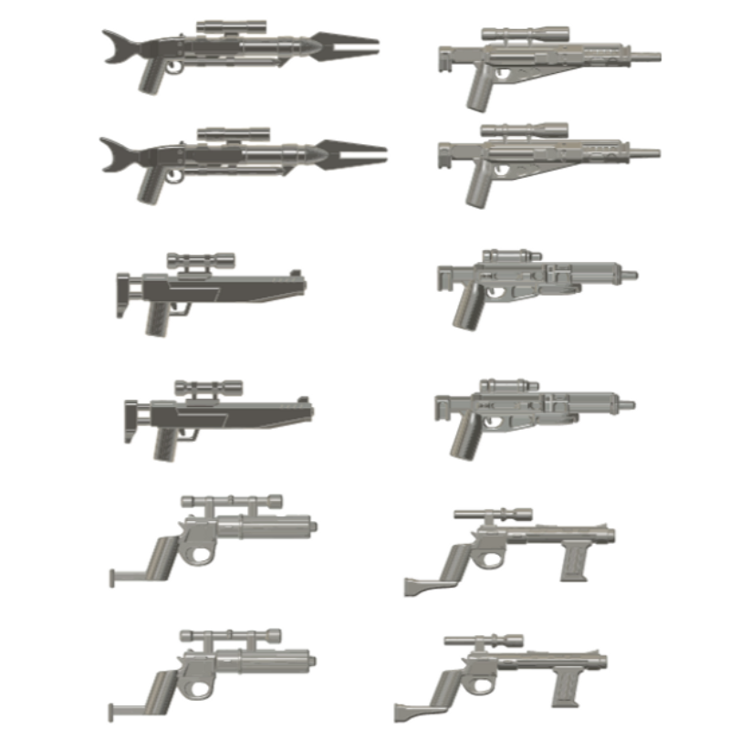 Mando Hunter Rifle Metal Grey Weapons Pack - BigKidBrix