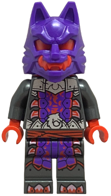 NJO895: Wolf Mask Warrior - Dark Purple and Red Mask