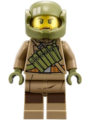 SW0892 Resistance Trooper - Dark Tan Hoodie Jacket, Ammo Pouch, Stubble, Helmet with Chin Guard