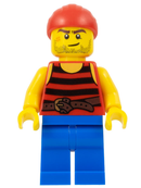 PI161: Pirate 3 - Black and Red Stripes, Blue Legs, Scar