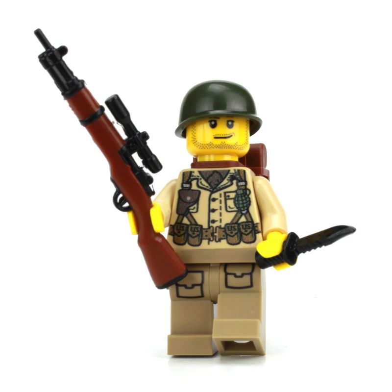 WW II Single U.S. Army Soldier M1 Garand Rifle Minifigure