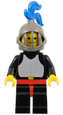 CAS217 Breastplate - Black, Black Legs and Red Hips, Dark Gray Grille Helmet, Blue Plume, Black Plastic Cape