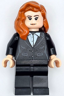 sh0926 Pepper Potts - Black Suit, Dark Orange Hair over Shoulder