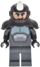 SH1106: Rhino - Shoulder Armor with White Horn, Dark Bluish Gray Legs
