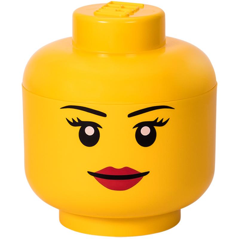 LEGO Storage Head Large - GIRL, Open Smile.