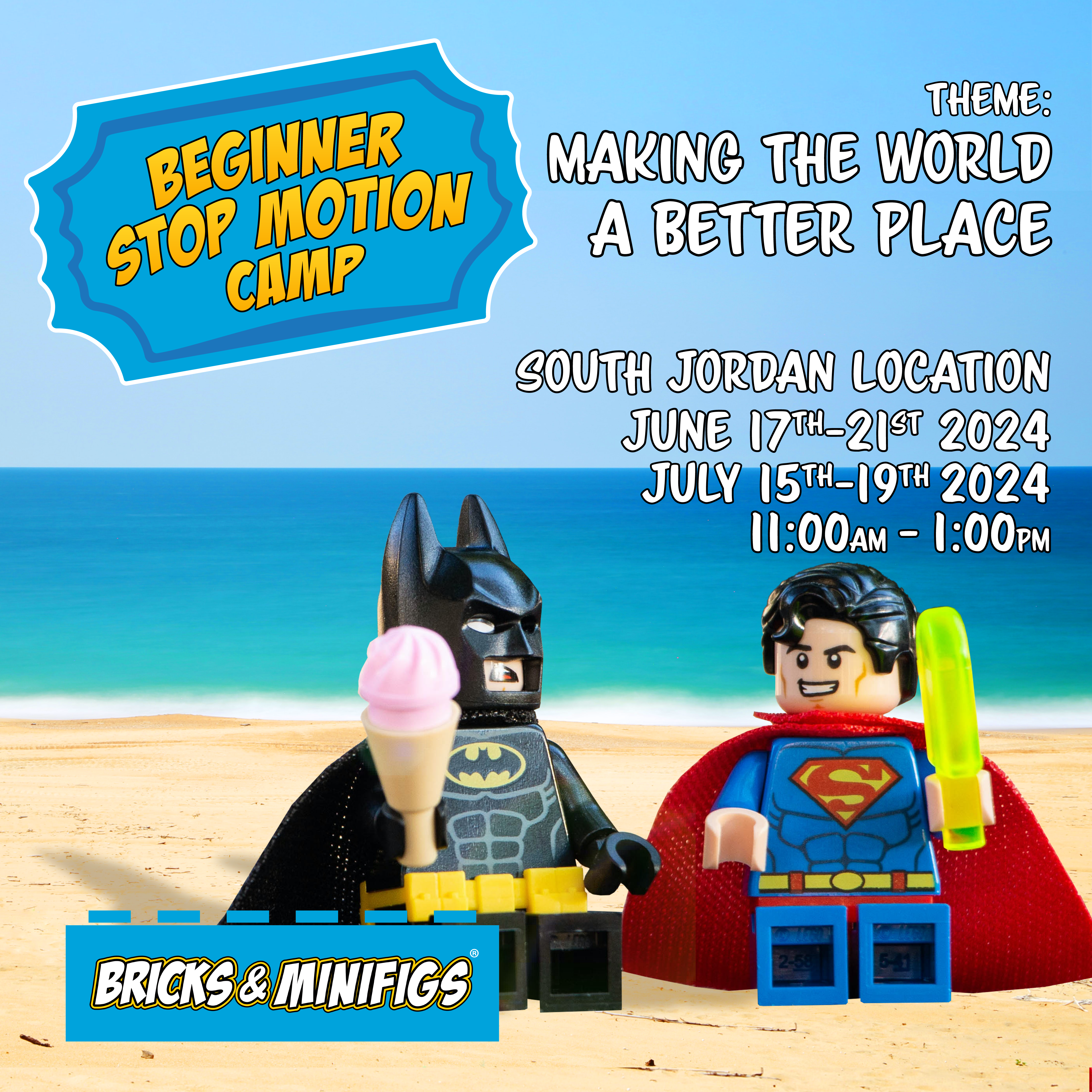 Beginner Stop Motion Camp: Summer 2024 - Making the World a Better Place (June 17-21 2024, 11:00 am - 1:00 pm, South Jordan)