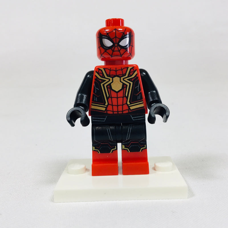 SH0778 Spider-Man - Black and Red Suit, Large Gold Spider, Gold Knee Trim (Integrated Suit)