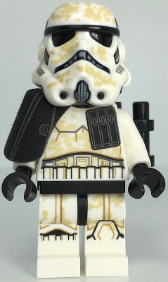 SW1131 Sandtrooper (Enlisted) - Black Pauldron, Ammo Pouch, Dirt Stains, Survival Backpack, Frown (Dual Molded Helmet)