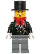 HOL064 Caroler, Male - Tuxedo Shirt and Gold Watch Fob
