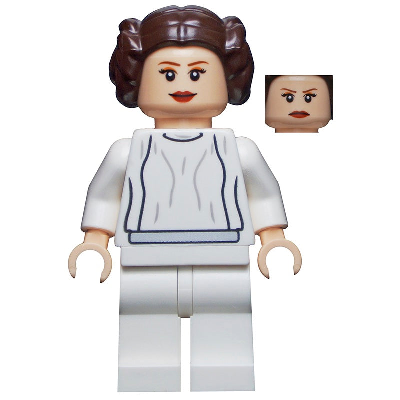 leia white dress Princess Women Party Carnival Halloween Cosplay Costume Original Design and the Rebel symbol at the chest Star Wars PNG Image