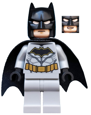 SH552 -  Batman - Light Bluish Gray Suit with Gold Belt, Black Crest, Mask and Cape (Type 3 Cowl)