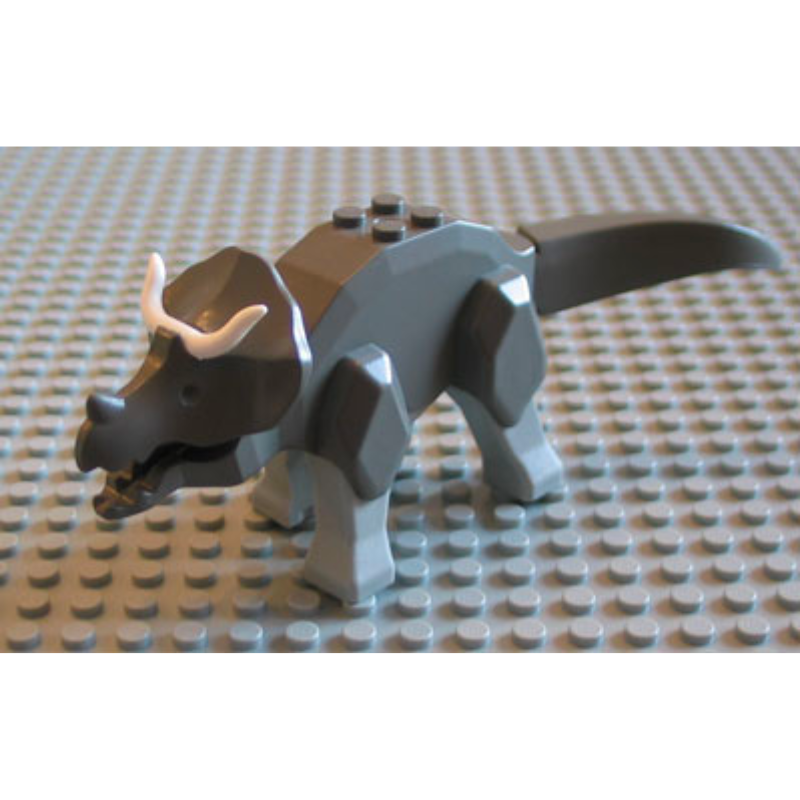 tricera02 Dark Gray Dinosaur Triceratops with Light Gray Legs and white Horns