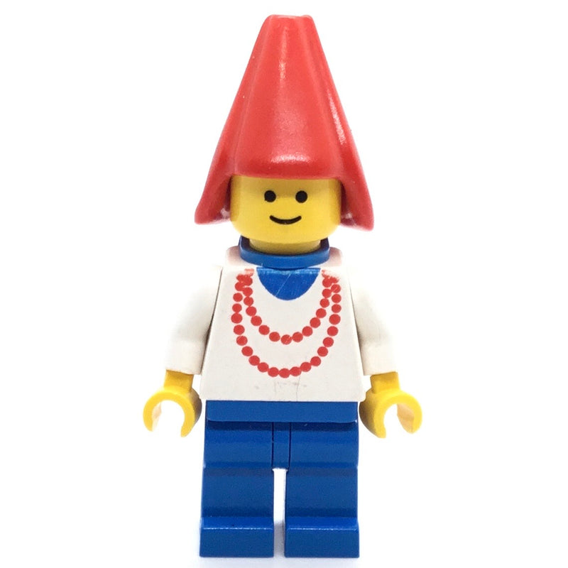 CAS095 Maiden with Necklace - Blue Legs, Cape, Red Cone Hat, Blue Plastic Cape