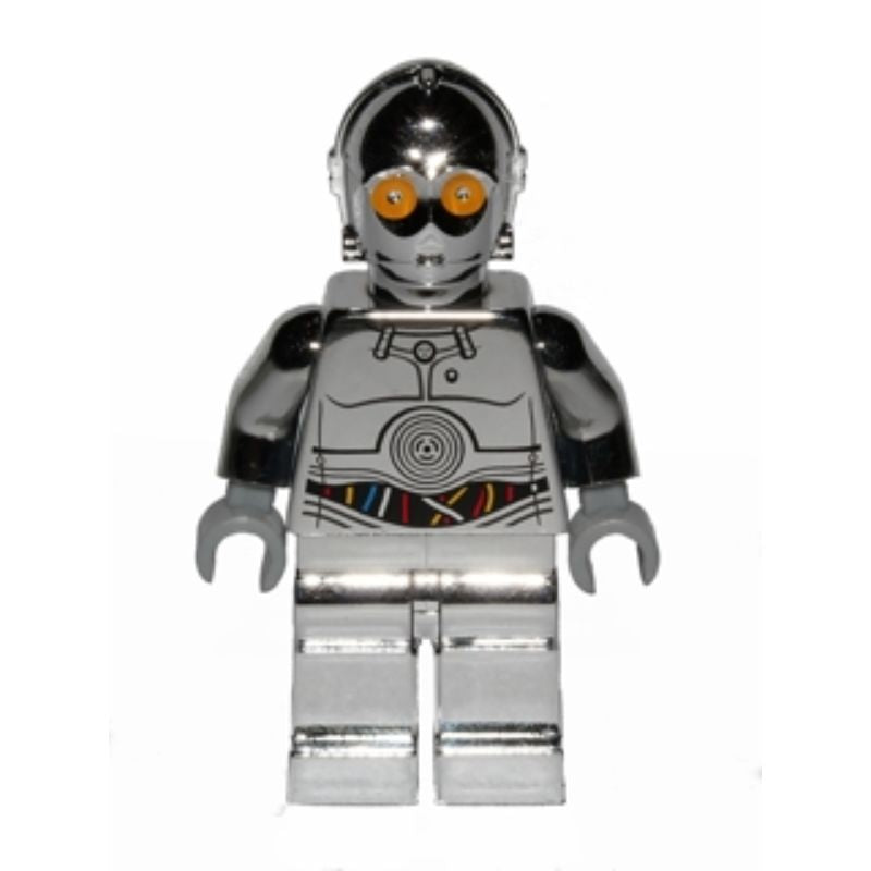 sw0385 TC-14 Protocol Droid - Chrome Silver with Blue, Red and White Wires Pattern
