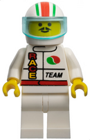 oct045 Octan - Race Team, White Legs, White Red/Green Striped Helmet, Trans-Light Blue Visor