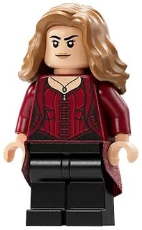 SH897 The Scarlet Witch (Wanda Maximoff) - Plain Black Legs, Medium Nougat Hair, Dark Red Cloth Skirt