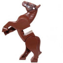 10352c01pb01 Reddish Brown Horse, Movable Legs with Black Eyes and Bridle, Long White Blaze Pattern