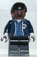 spd023 Ambulance Driver, Dark Blue Torso with EMT Star of Life Logo, Black Legs, Black Male Hair