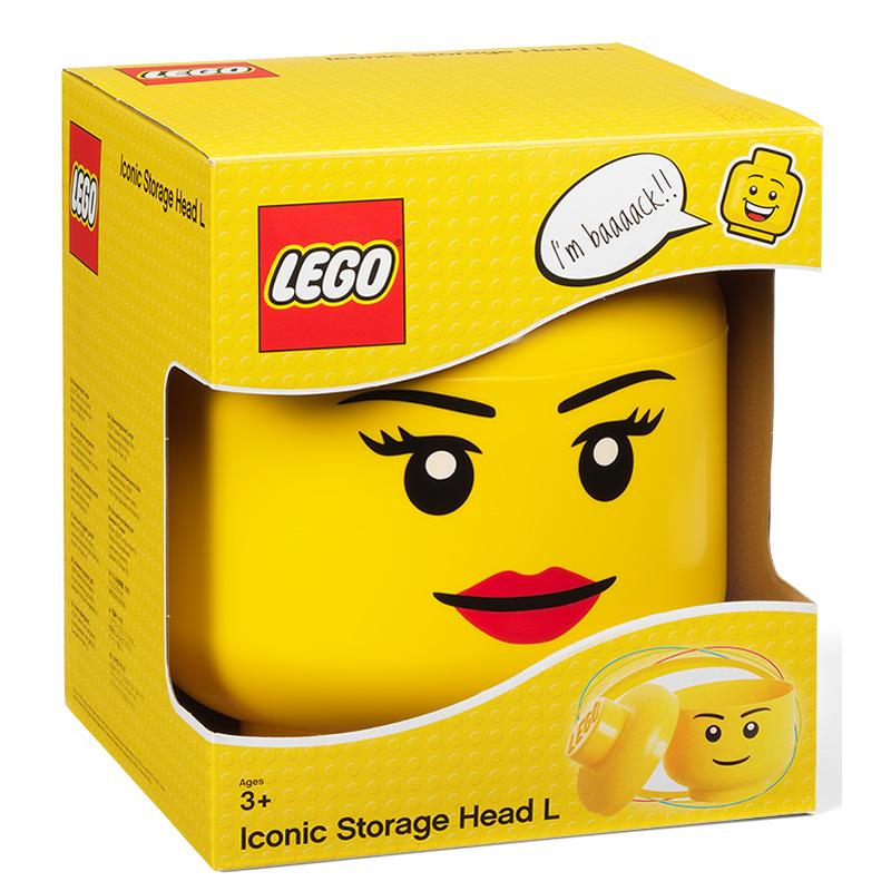 LEGO Storage Head Large - GIRL, Open Smile.