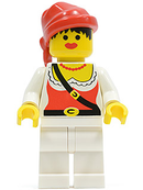 PI058 Pirate Female, White Legs, Red Bandana