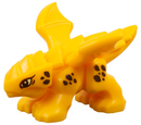 3215pb02 Dragon, Baby with 4 Feet and Open Wings with Bright Light Yellow Eyes and Reddish Brown Scales Pattern