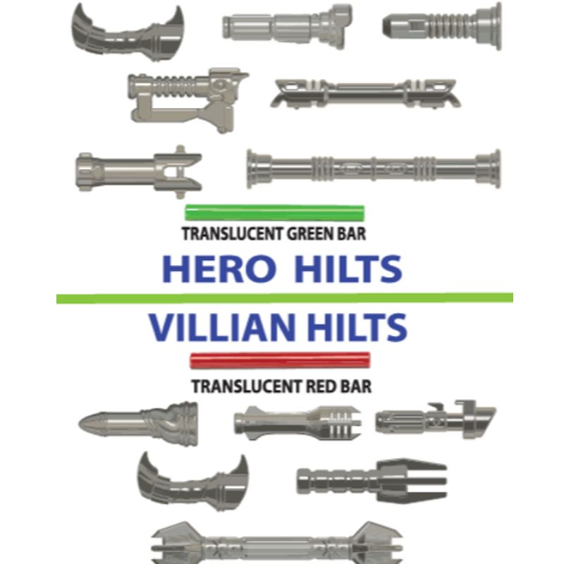 Hero vs. Villain Metal Grey Hilt Pack - BigKidBrix