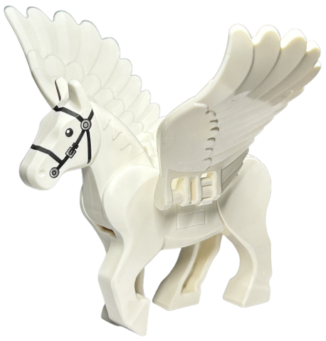 pegasus02 Pegasus, Movable Legs with Black Eyes, White Pupils and Single Buckle Black Bridle Pattern