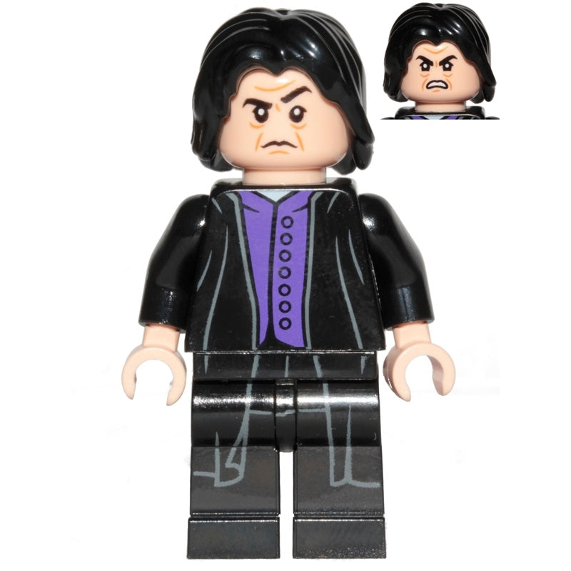 HP134 Professor Severus Snape - Dark Purple Shirt, Black Robes, Printed Legs
