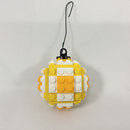 Christmas Ball Ornament - Bright Light Orange, White & Yellow