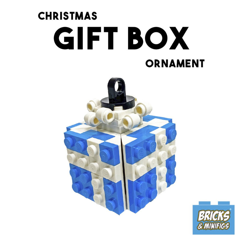 Christmas Gift Box Ornament - Dark Azure