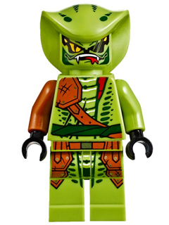 NJO206 Lasha - Rebooted, Serpentine Snake Scout, Lime with Dark Orange Armor Coverings