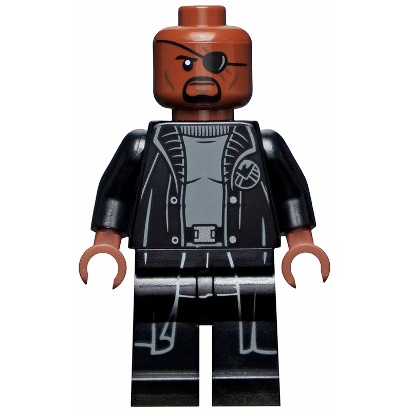SH585A Nick Fury - Gray Sweater and Black Trench Coat, Shirt Tail