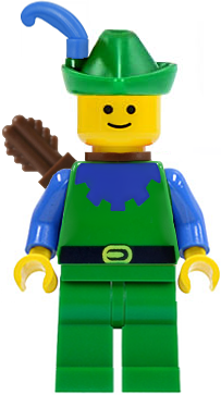 CAS132A: Forestman - Blue, Green Hat, Blue Feather, Quiver