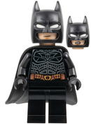 SH1021: Batman - Black Suit with Copper Belt, Cowl with White Eyes, Flexible Rubber Cape