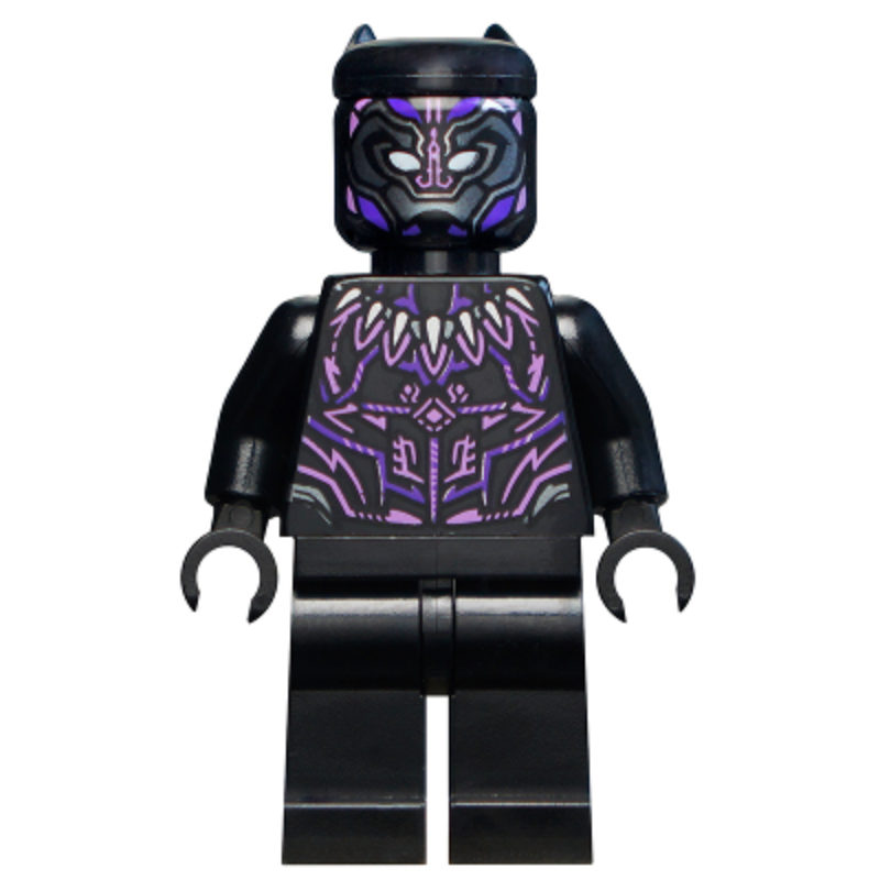 SH728 - Black Panther, Claw Necklace, Dark Purple and Lavender Highlights