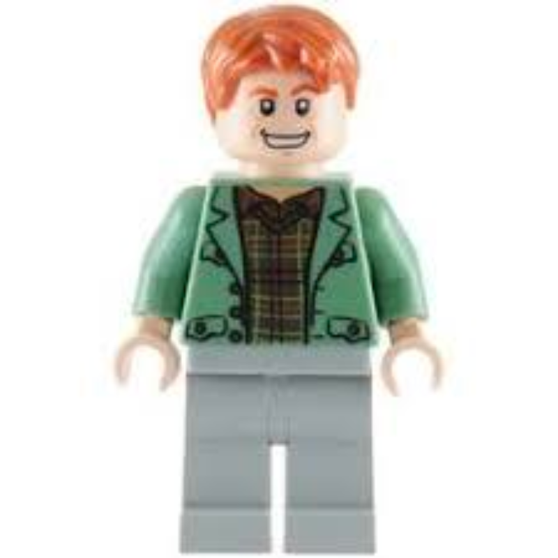 HP089 Arthur Weasley, Sand Green Open Jacket, Light Bluish Gray Legs