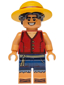 OP018: Monkey D. Luffy - Hair Combo, Straw Hat with Black Hair, Open Mouth Smile / Angry