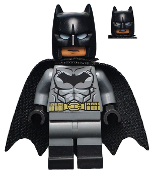 SH204 Batman - Dark Bluish Gray Suit, Gold Belt, Black Hands, Spongy Cape, Black Boots