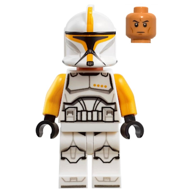 SW1146 Clone Trooper Commander (Phase 1) - Bright Light Orange Arms, Nougat Head