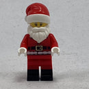 HOL368: Santa - Fur Lined Jacket with 2 Dark Red Creases on Back, Red Legs with Black Boots, Santa Hat with Printed Red Top