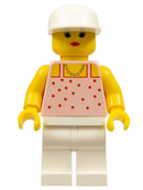 par018 Red Dots on Pink Shirt - White Legs, White Cap