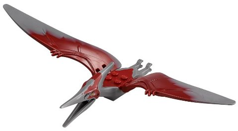 Ptera04 Dinosaur Pteranodon with Dark Red Back and Large Curved Nostrils
