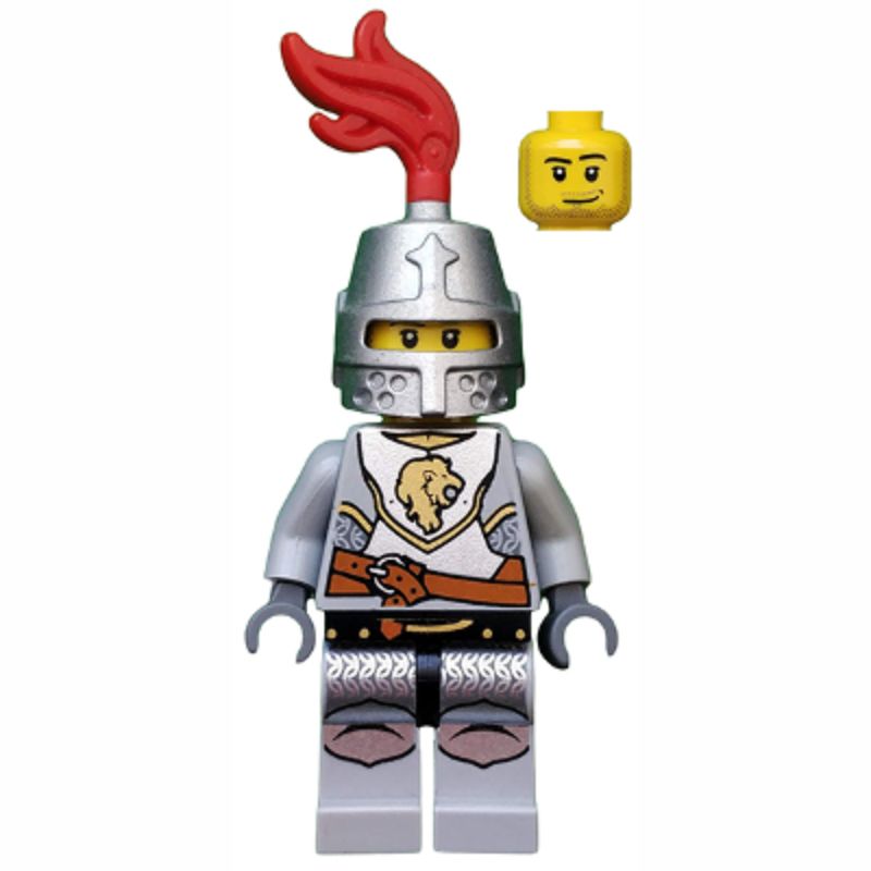 CAS440 Kingdoms - Lion Knight Breastplate with Lion Head and Belt, Helmet Closed, Smirk and Stubble Beard