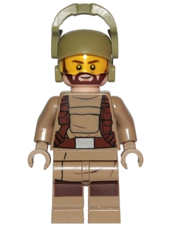 SW0867 Resistance Trooper - Dark Tan Hoodie Jacket, Harness, Beard, Helmet with Chin Guard